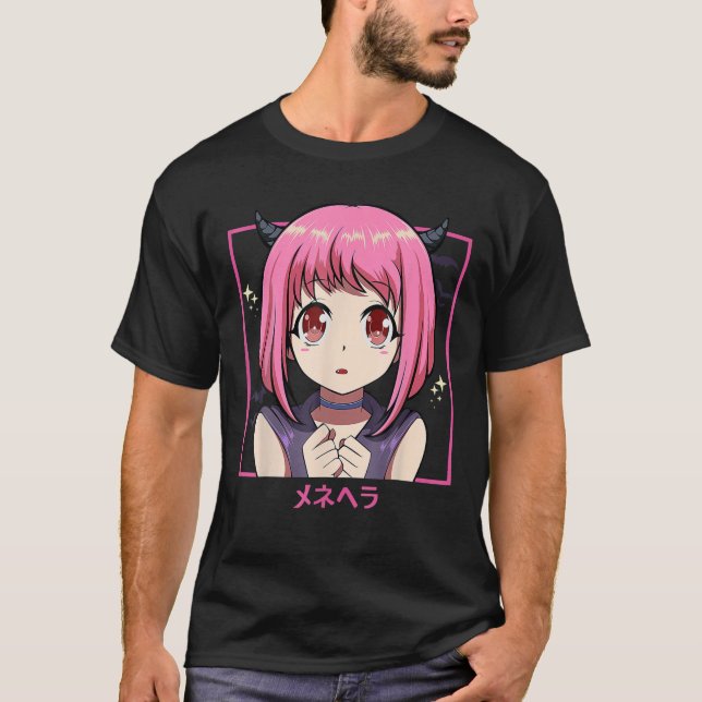 Japanese Anime Girl Punk Evil - Pastel Menhera Kaw T-Shirt (Front)