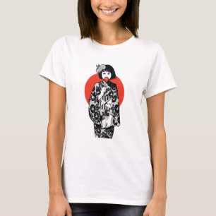 Japanese Anime Kawai Kimono Girl Lady's T-Shirt