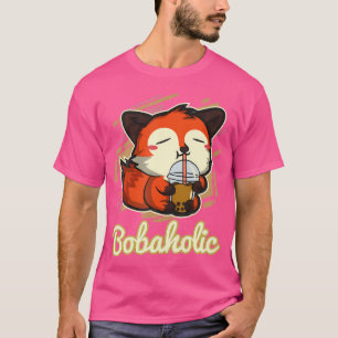Japanese Anime Kawaii Boba Bubble Tea Fox T-Shirt