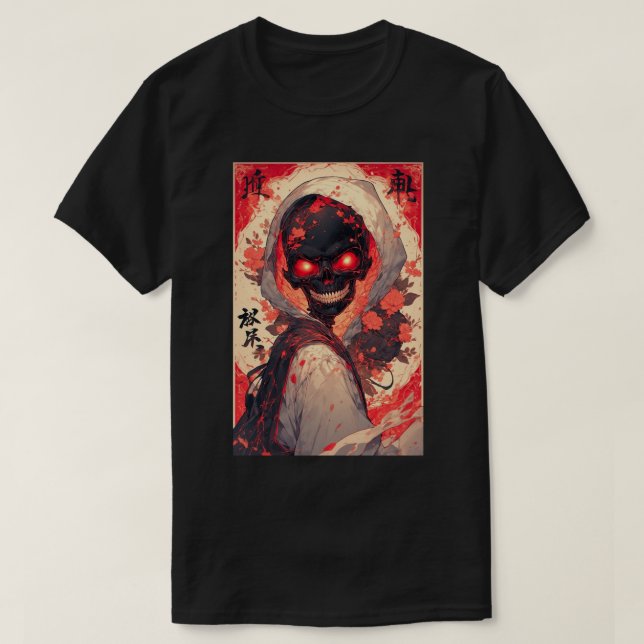 Japanese Anime Skull Hero Art 02 T-Shirt (Design Front)
