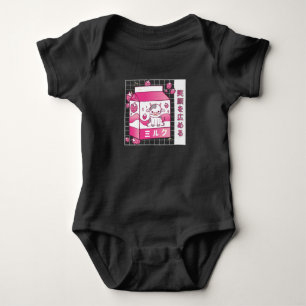 Japanese Anime Strawberry Milk Carton Cute Cow Baby Bodysuit