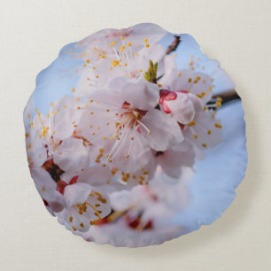Japanese Apricot Blossom Round Cushion