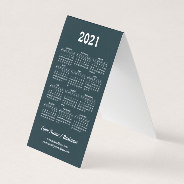 Japanese art 2020 calendar template business card (Front)