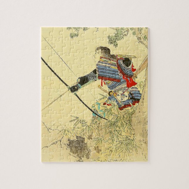 Japanese Art - A Samurai With A Longbow And Arrows Jigsaw Puzzle (Vertical)