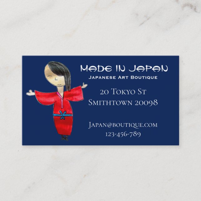 Japanese art boutique shop cute japan fashion business card (Front)