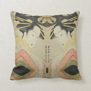 Japanese Art by Chokosai Eisho Cushion