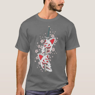 Japanese Art Cat Kendo Katana Samurai Ninja Shinob T-Shirt