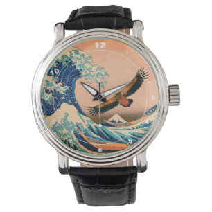 Japanese Art - Condor & Kanagawa Wave (Watch) Watch