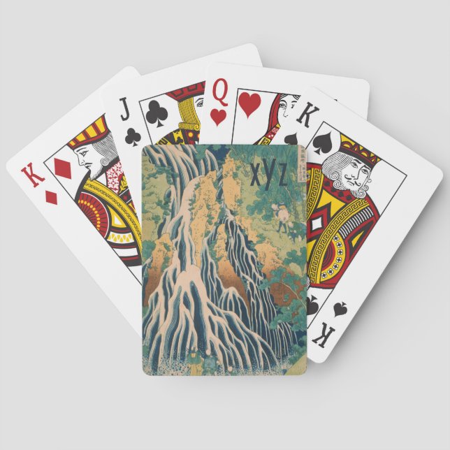 Japanese Art custom monogram playing cards (Back)