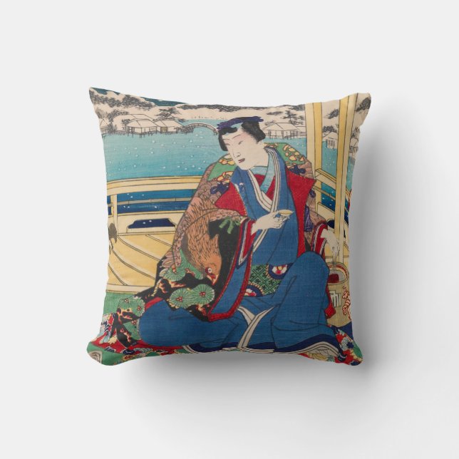Japanese Art custom throw pillow (Front)