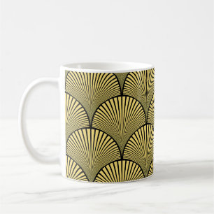 Japanese Art Deco: Black Gold Design Coffee Mug