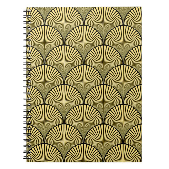 Japanese Art Deco: Black Gold Design Notebook (Front)