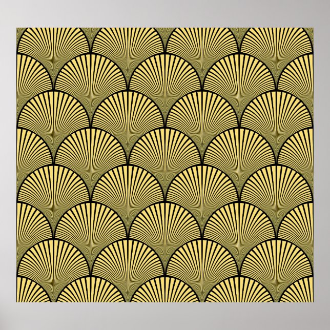 Japanese Art Deco: Black Gold Design Poster (Front)