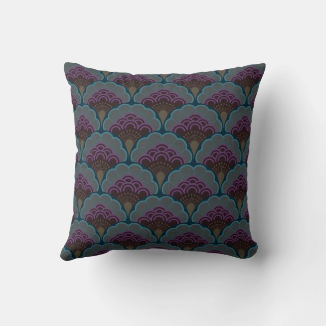 Japanese art deco style_Midnight Cushion (Back)