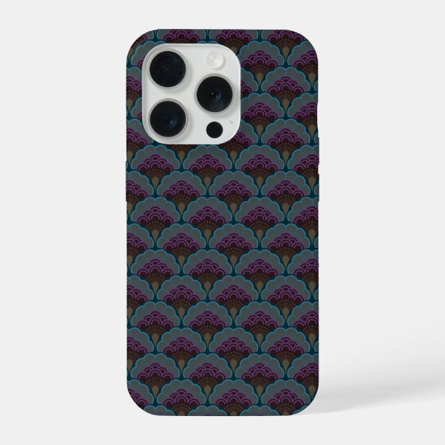 Japanese art deco style_Midnight iPhone Case (Back)