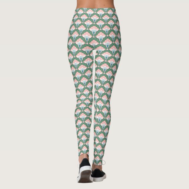 Japanese art deco style_Tropical Leggings (Back)