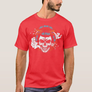 Japanese Art Girl Skull Samurai Japan Flag Ninja S T-Shirt