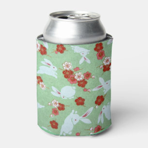 Japanese Art: Green Sakuras and Rabbits Can Cooler