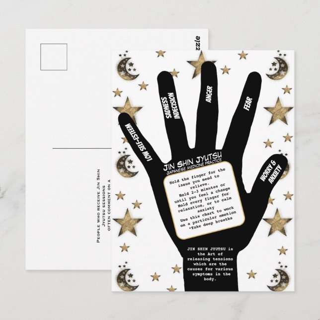 Japanese Art Harmonising Life Energy Hand Postcard (Front/Back)