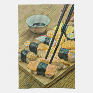 Japanese art lover tea towel
