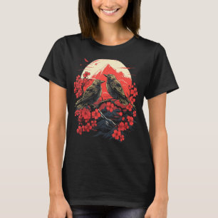 Japanese Art Mt Fuji Bird Lover Japan Nature Lover T-Shirt