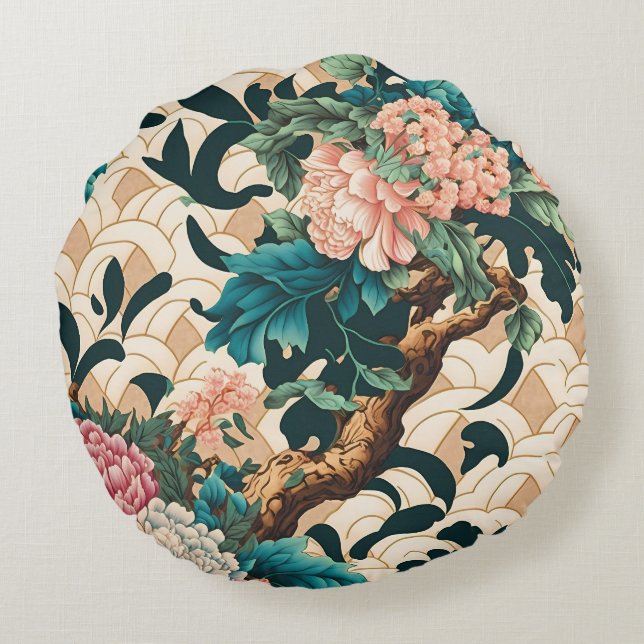 Japanese Art Round Cushion (Back)