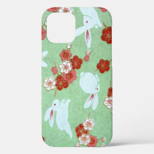Japanese Art - Sakuras and Rabbits iPhone 12 Case