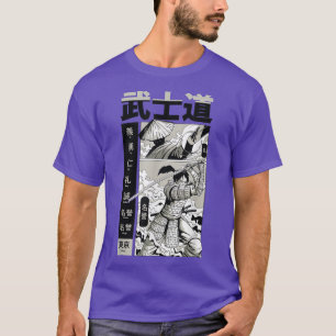 Japanese Art Samurai Vintage Fighter Retro Design T-Shirt