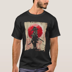 Japanese Art Samurai Vintage Fighter Retro Design T-Shirt