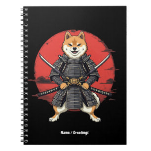Japanese Art Shiba Inu Samurai Graphic Design  Notebook