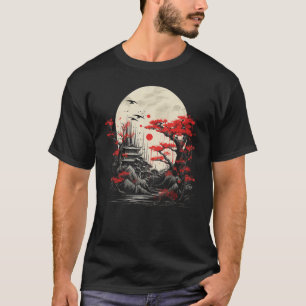 Japanese Art Sunset Pagoda Mount Fuji Japan Lovers T-Shirt