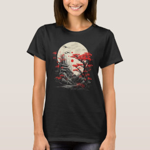 Japanese Art Sunset Pagoda Mount Fuji Japan Lovers T-Shirt