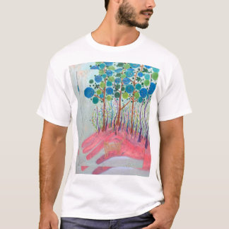 Japanese Art T-Shirt - Forest & Cat Oil Painting