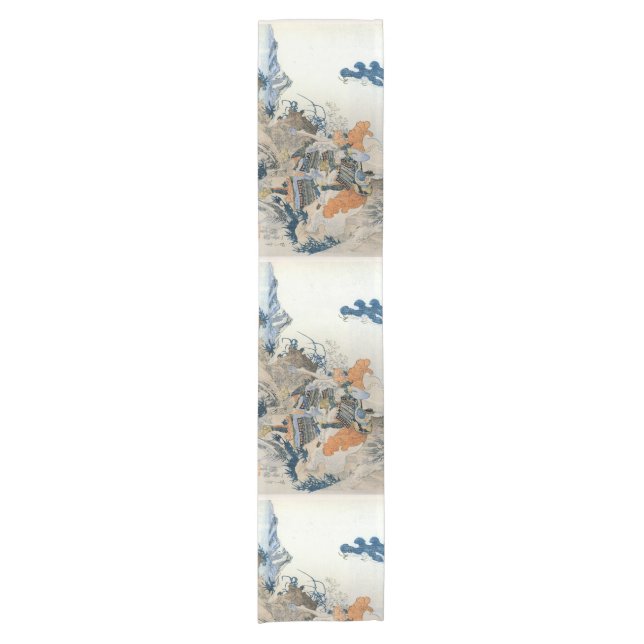 Japanese art table runner. short table runner (Front)