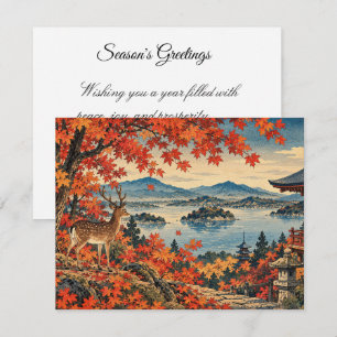 Japanese Art|The seasons/Autumn,momiji Invitation