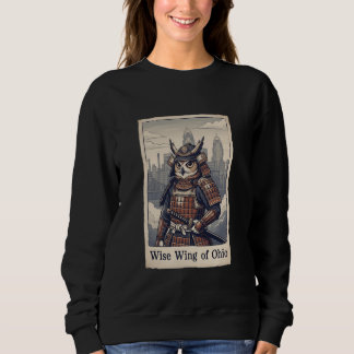 Japanese Art Ukiyo-e Ohio Owl Samurai Warrior Sweatshirt
