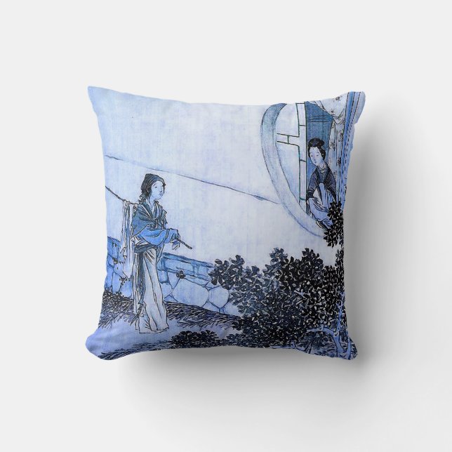 Japanese art vintage scene cushion (Front)