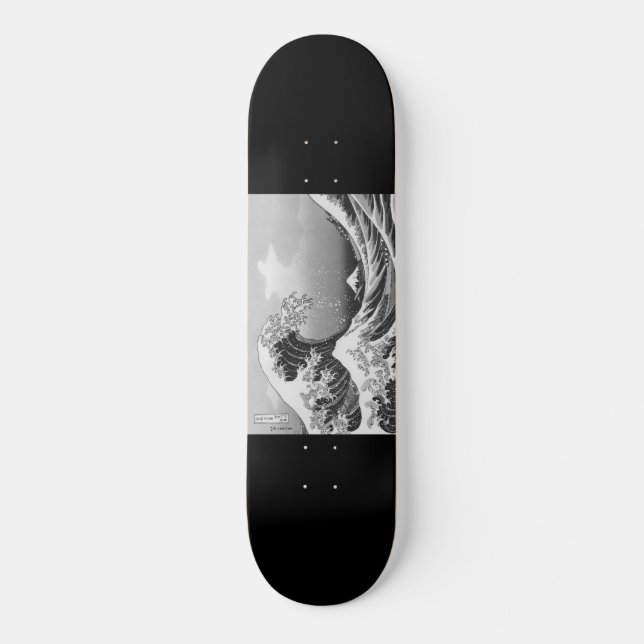 Japanese artwork painting wave, skateboard (Front)