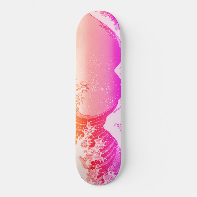 Japanese artwork painting wave, skateboard (Front)