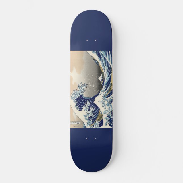 Japanese artwork painting wave, skateboard (Front)