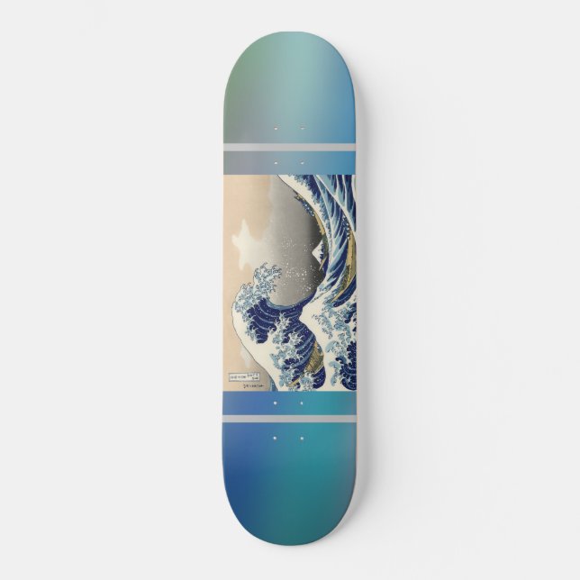 Japanese artwork painting wave, skateboard (Front)