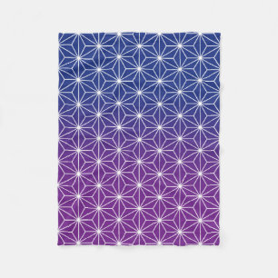 Japanese Asanoha (large scale) Blue & Purple Fleece Blanket