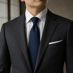 Japanese Asanoha Leaf Monochrome Tie