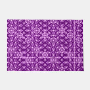 Japanese Asanoha or Star Pattern, Amethyst Purple Doormat