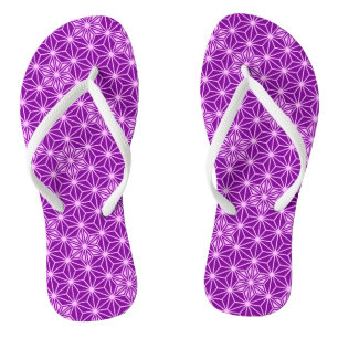 Japanese Asanoha or Star Pattern, amethyst purple Flip Flops