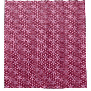 Japanese Asanoha or Star Pattern - burgundy Shower Curtain