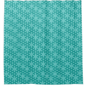 Japanese Asanoha  or Star Pattern - turquoise Shower Curtain