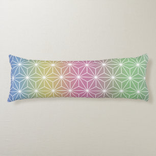 Japanese Asanoha Pastel Rainbow Body Cushion