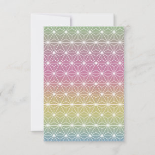 Japanese Asanoha Pastel Rainbow Personalised Thank You Card