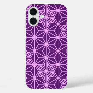 Japanese Asanoha pattern - amethyst purple iPhone 16 Plus Case